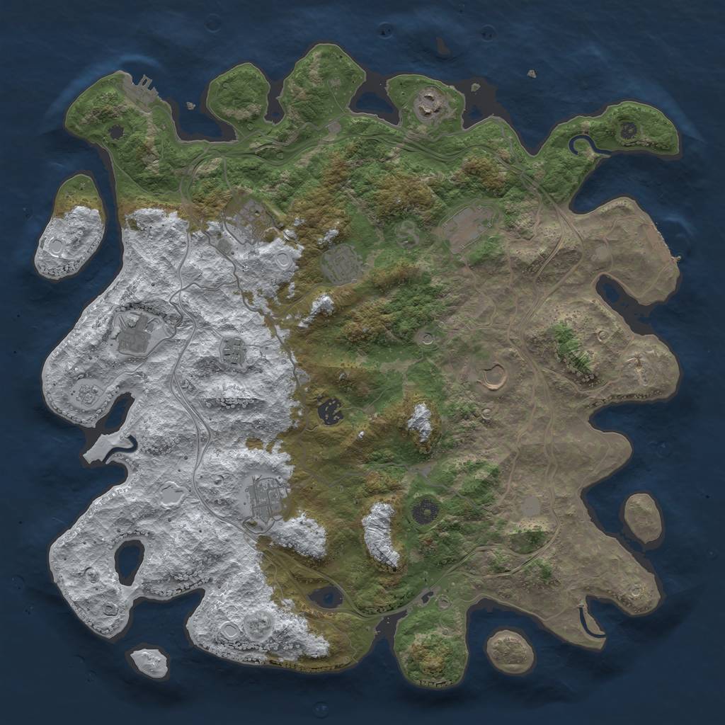 Rust Map: Procedural Map, Size: 4250, Seed: 6304868, 18 Monuments