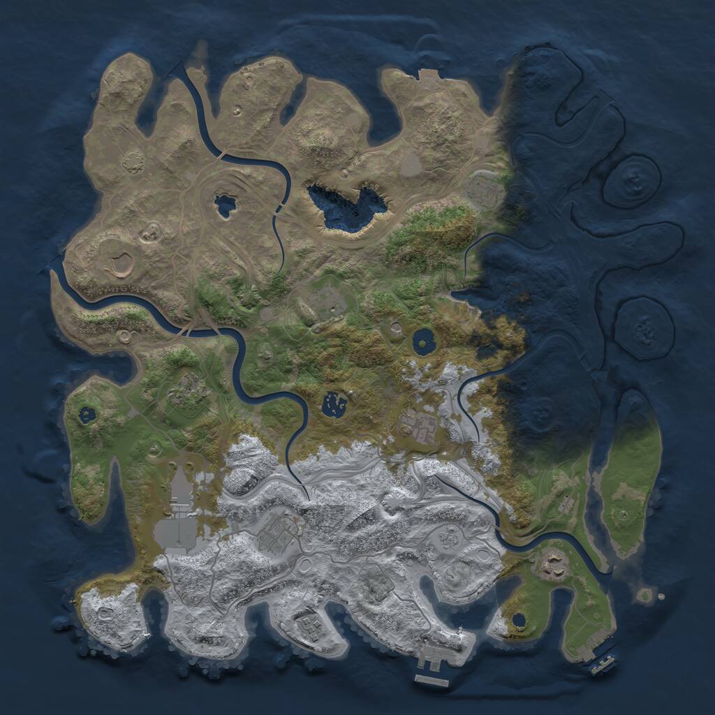 Rust Map: Procedural Map, Size: 4250, Seed: 1870695, 16 Monuments
