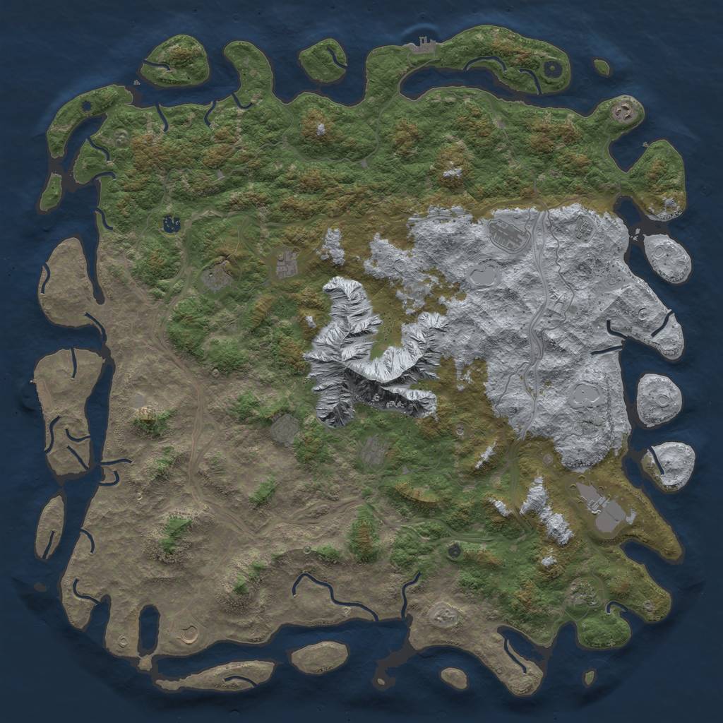 Rust Map: Procedural Map, Size: 6000, Seed: 314419, 20 Monuments