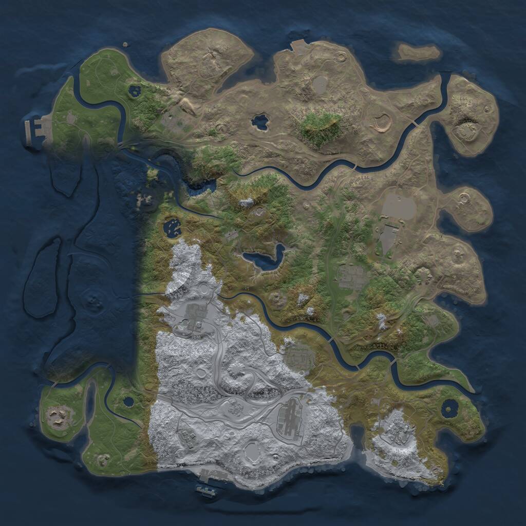 Rust Map: Procedural Map, Size: 4250, Seed: 5013993, 17 Monuments