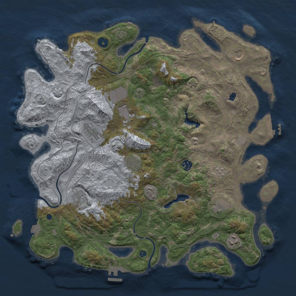 Rust Map: Procedural Map, Size: 4250, Seed: 2606866, 15 Monuments