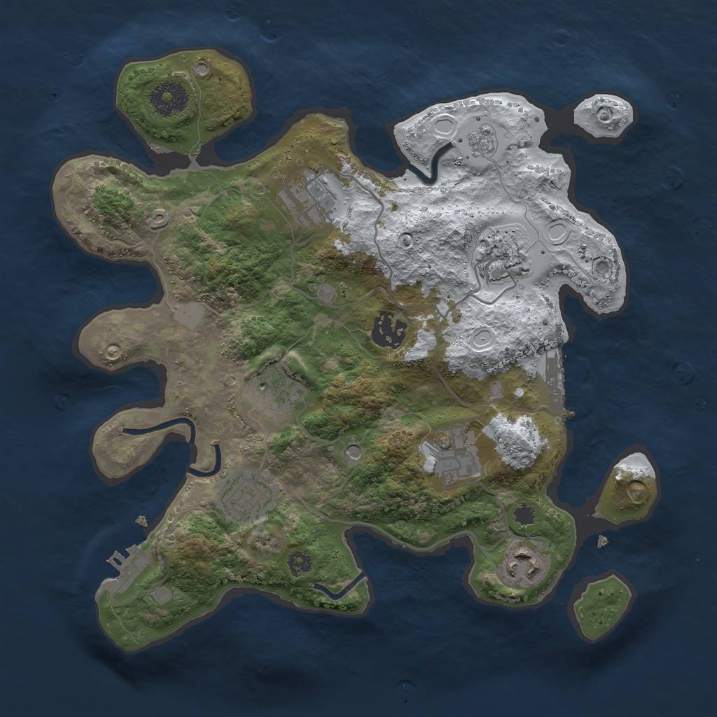Rust Map: Procedural Map, Size: 3000, Seed: 65332145, 16 Monuments