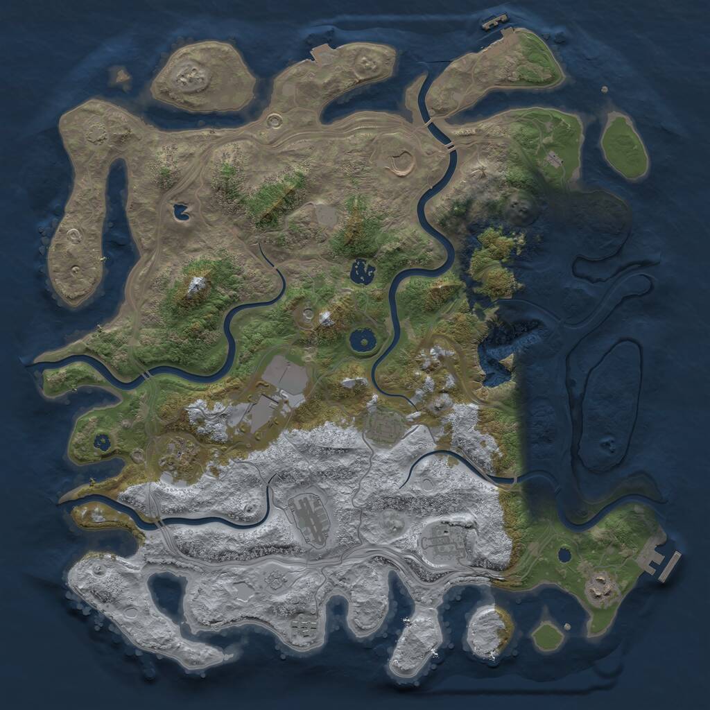 Rust Map: Procedural Map, Size: 4250, Seed: 4992144, 15 Monuments