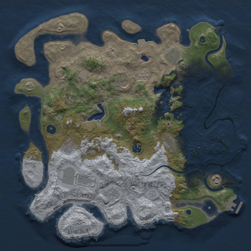 Rust Map: Procedural Map, Size: 4000, Seed: 15141, 16 Monuments