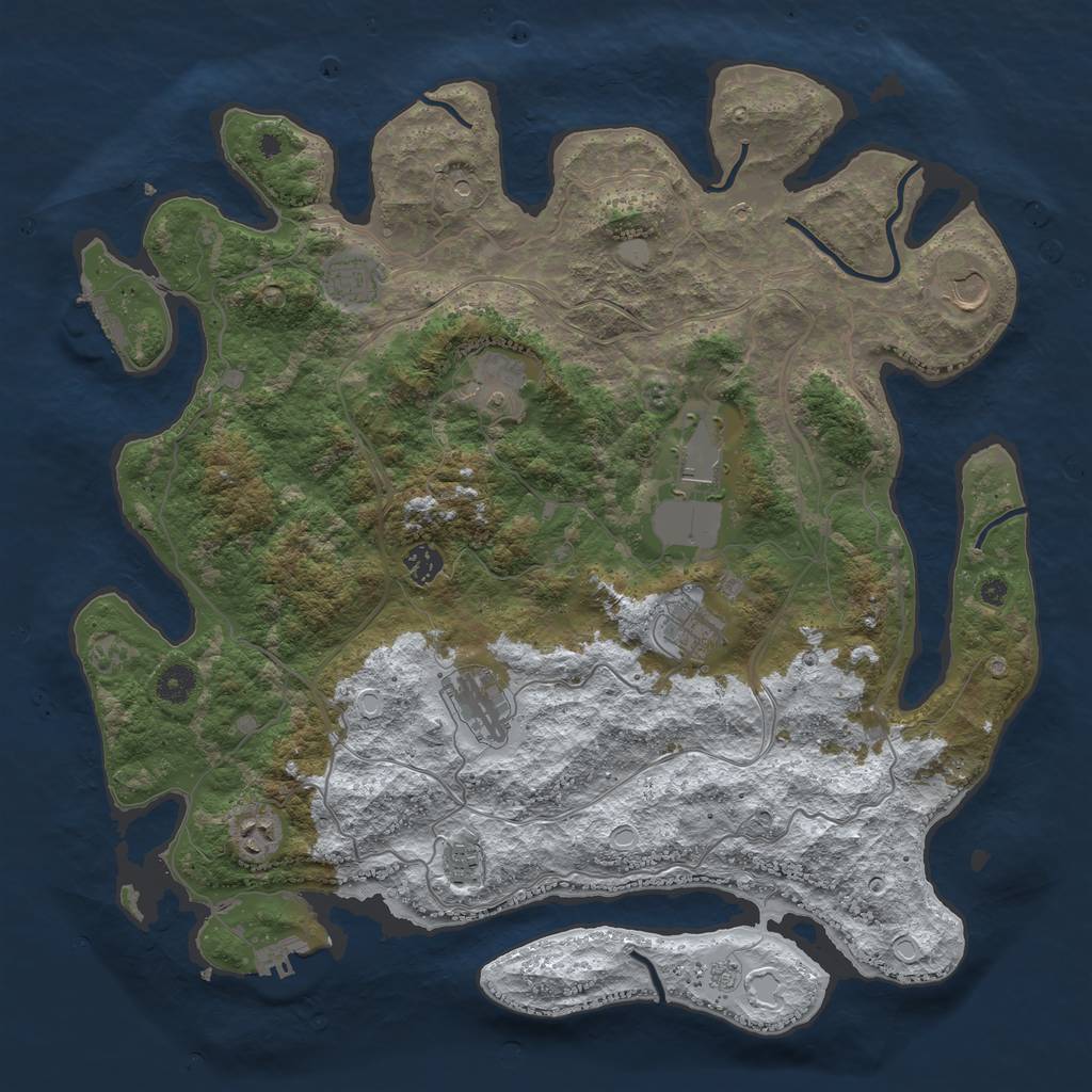 Rust Map: Procedural Map, Size: 4250, Seed: 6348097, 18 Monuments
