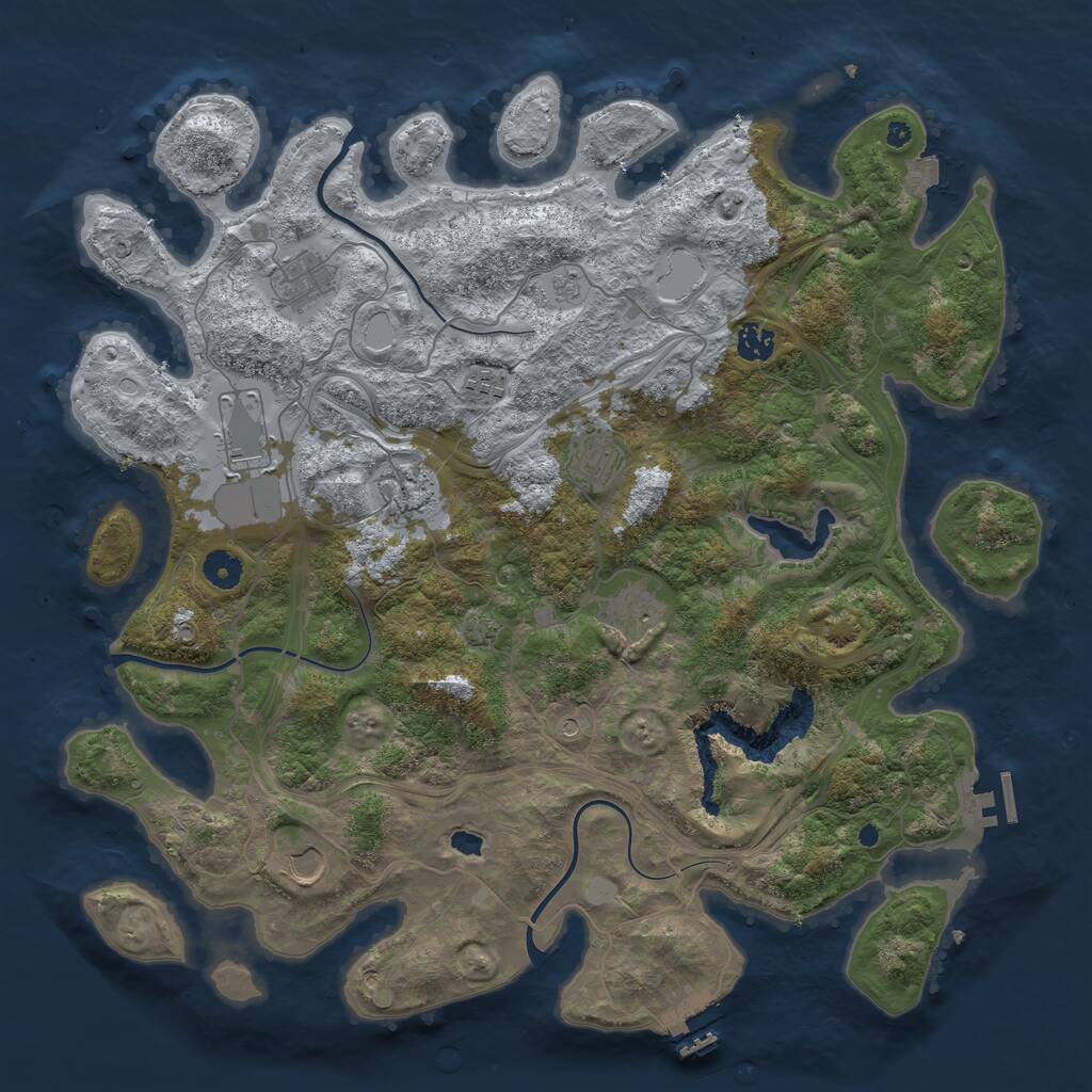 Rust Map: Procedural Map, Size: 4250, Seed: 747948, 14 Monuments