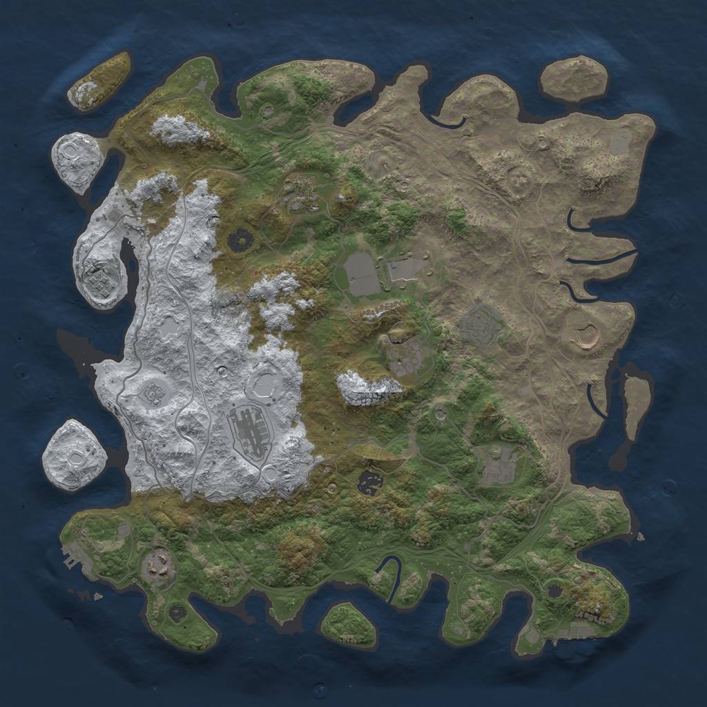Rust Map: Procedural Map, Size: 4250, Seed: 1736299, 19 Monuments