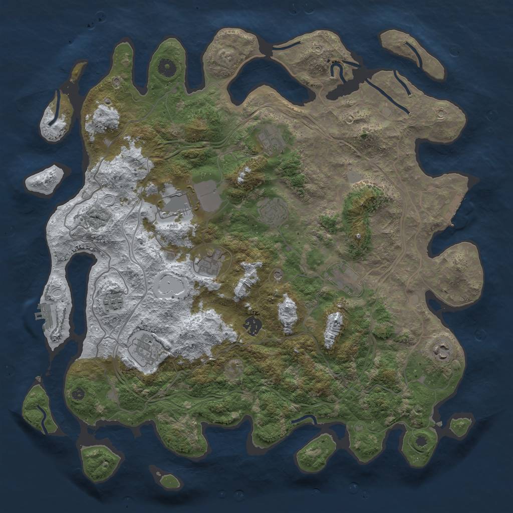 Rust Map: Procedural Map, Size: 4250, Seed: 2102284, 17 Monuments