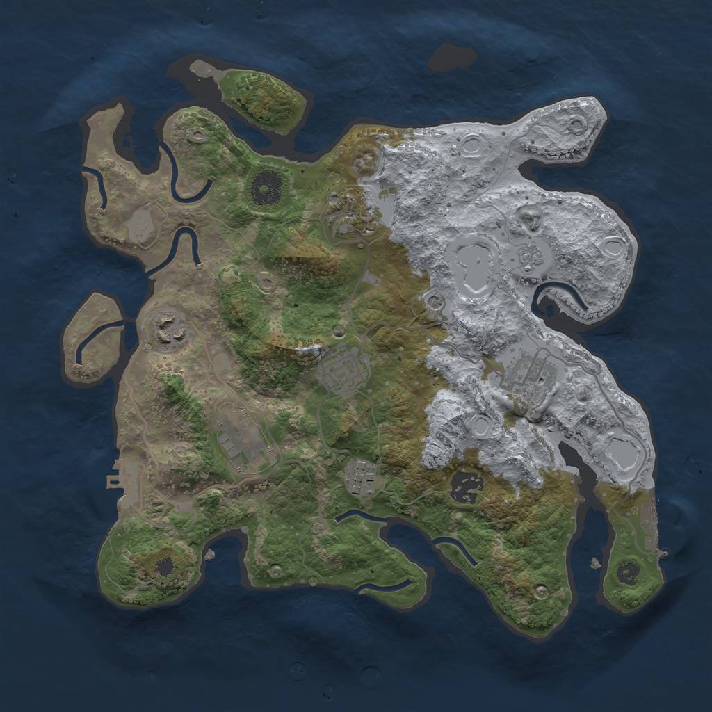 Rust Map: Procedural Map, Size: 3200, Seed: 230, 16 Monuments