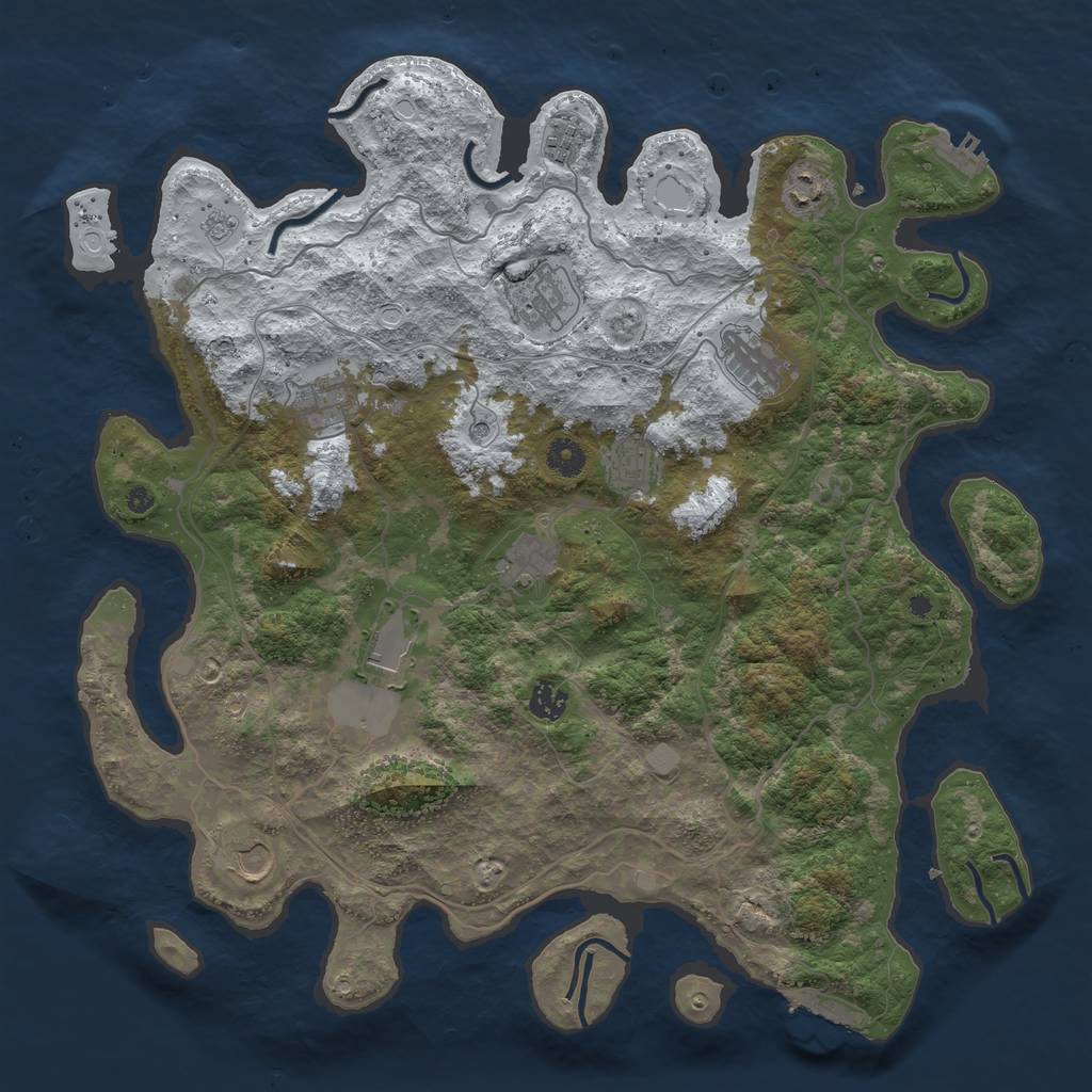 Rust Map: Procedural Map, Size: 4250, Seed: 2789446, 19 Monuments