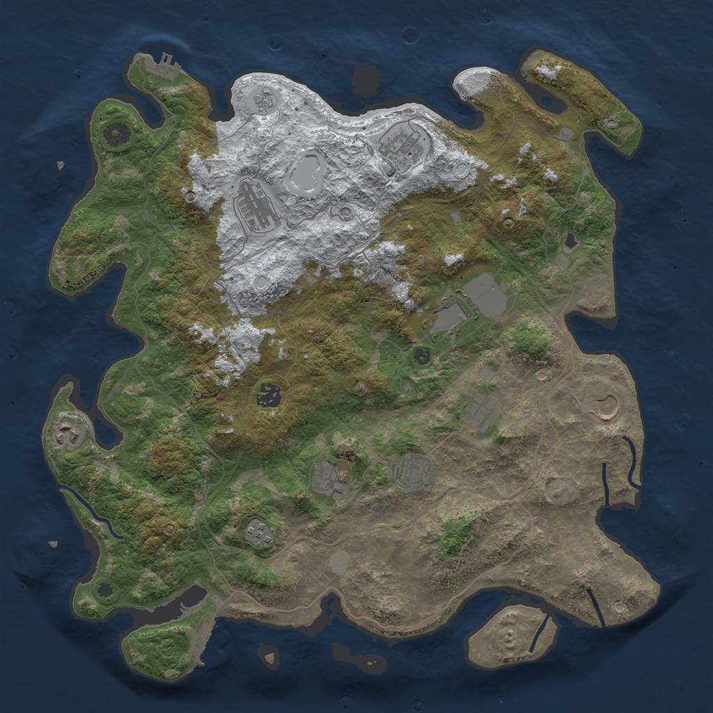 Rust Map: Procedural Map, Size: 4250, Seed: 4686235, 19 Monuments
