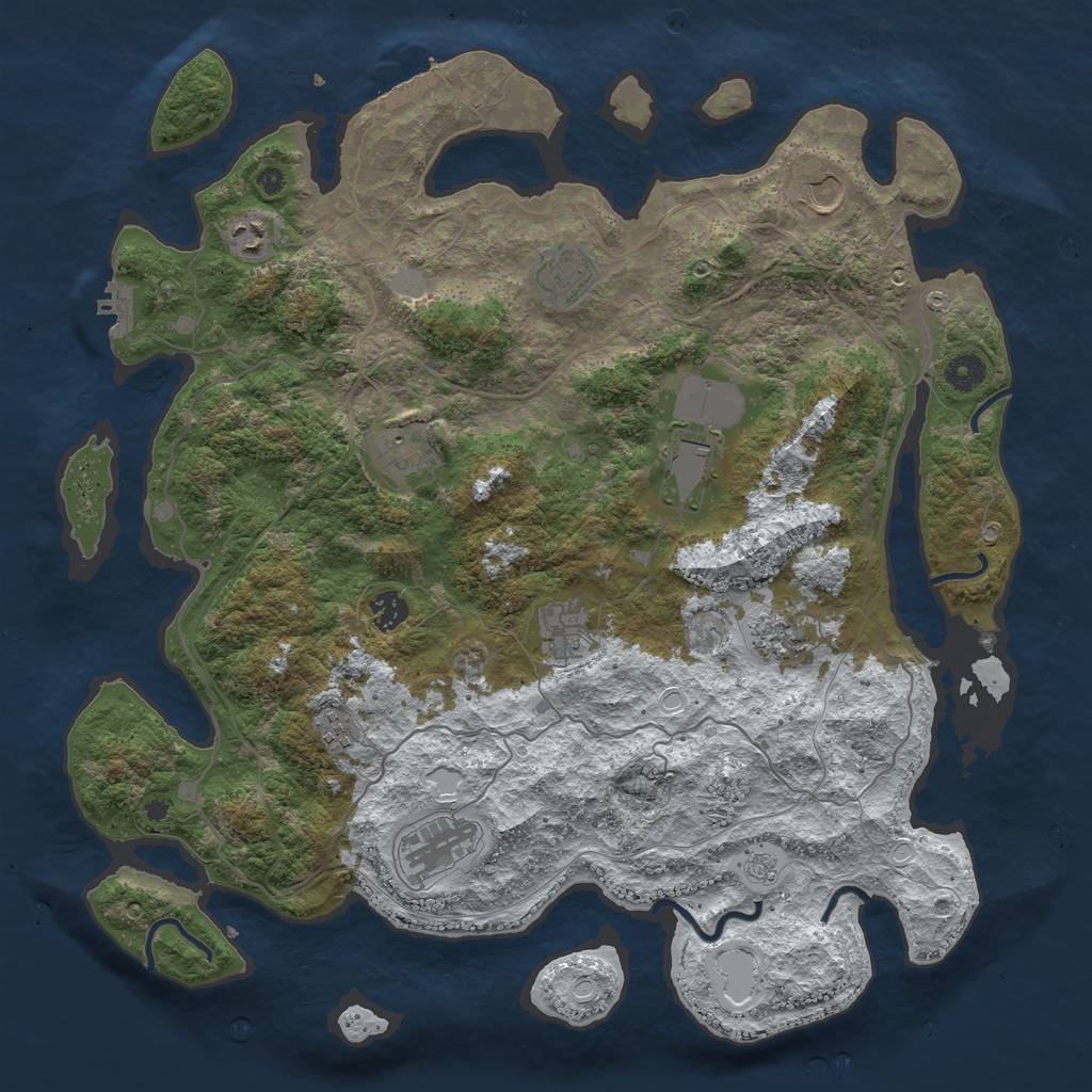 Rust Map: Procedural Map, Size: 4250, Seed: 2572439, 18 Monuments