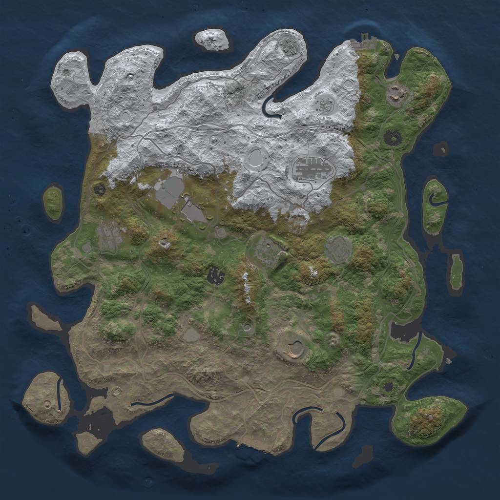 Rust Map: Procedural Map, Size: 4250, Seed: 278910, 18 Monuments