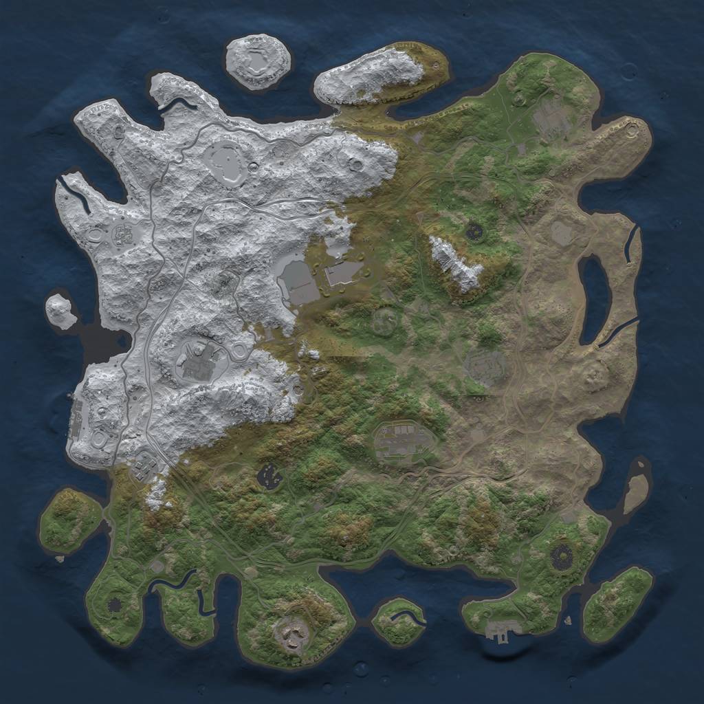 Rust Map: Procedural Map, Size: 4250, Seed: 1136930, 17 Monuments
