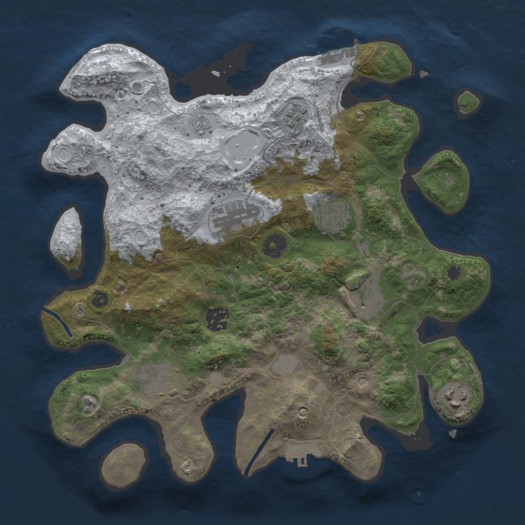 Rust Map: Procedural Map, Size: 3250, Seed: 4970600, 16 Monuments
