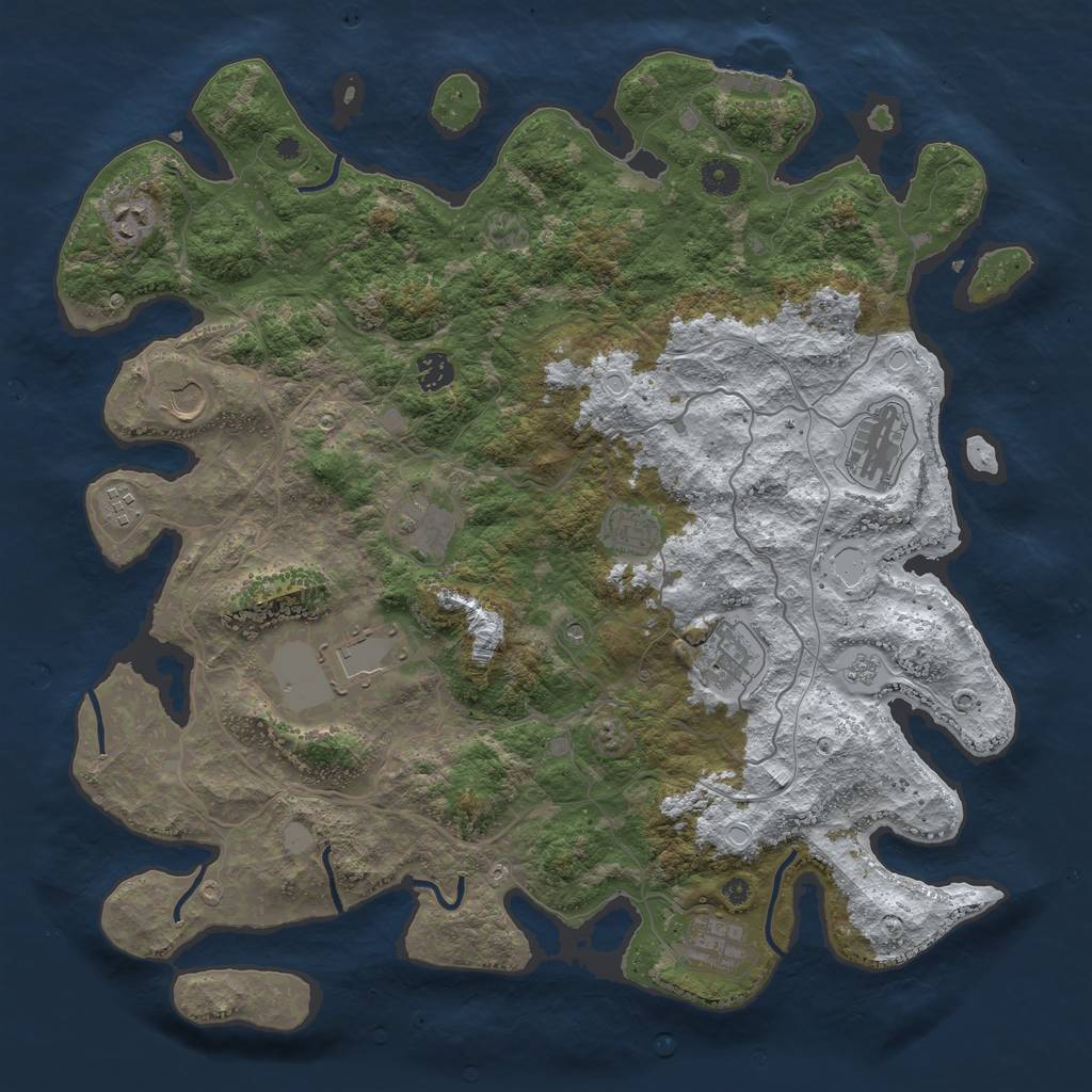 Rust Map: Procedural Map, Size: 4250, Seed: 5051229, 18 Monuments