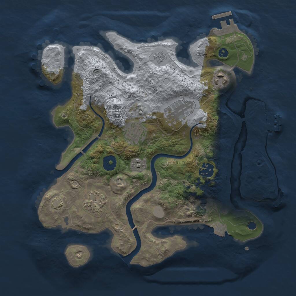 Rust Map: Procedural Map, Size: 3000, Seed: 77882211, 12 Monuments