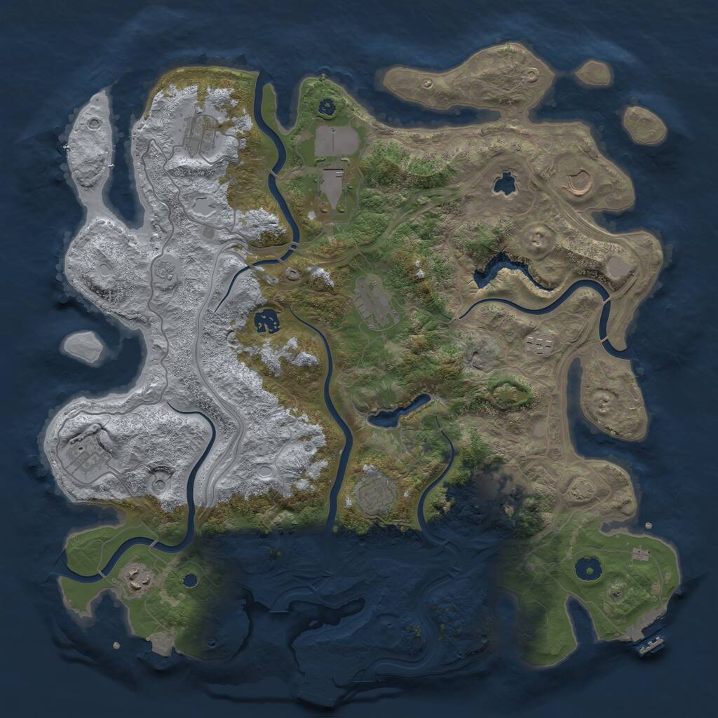 Rust Map: Procedural Map, Size: 4250, Seed: 2656465, 16 Monuments