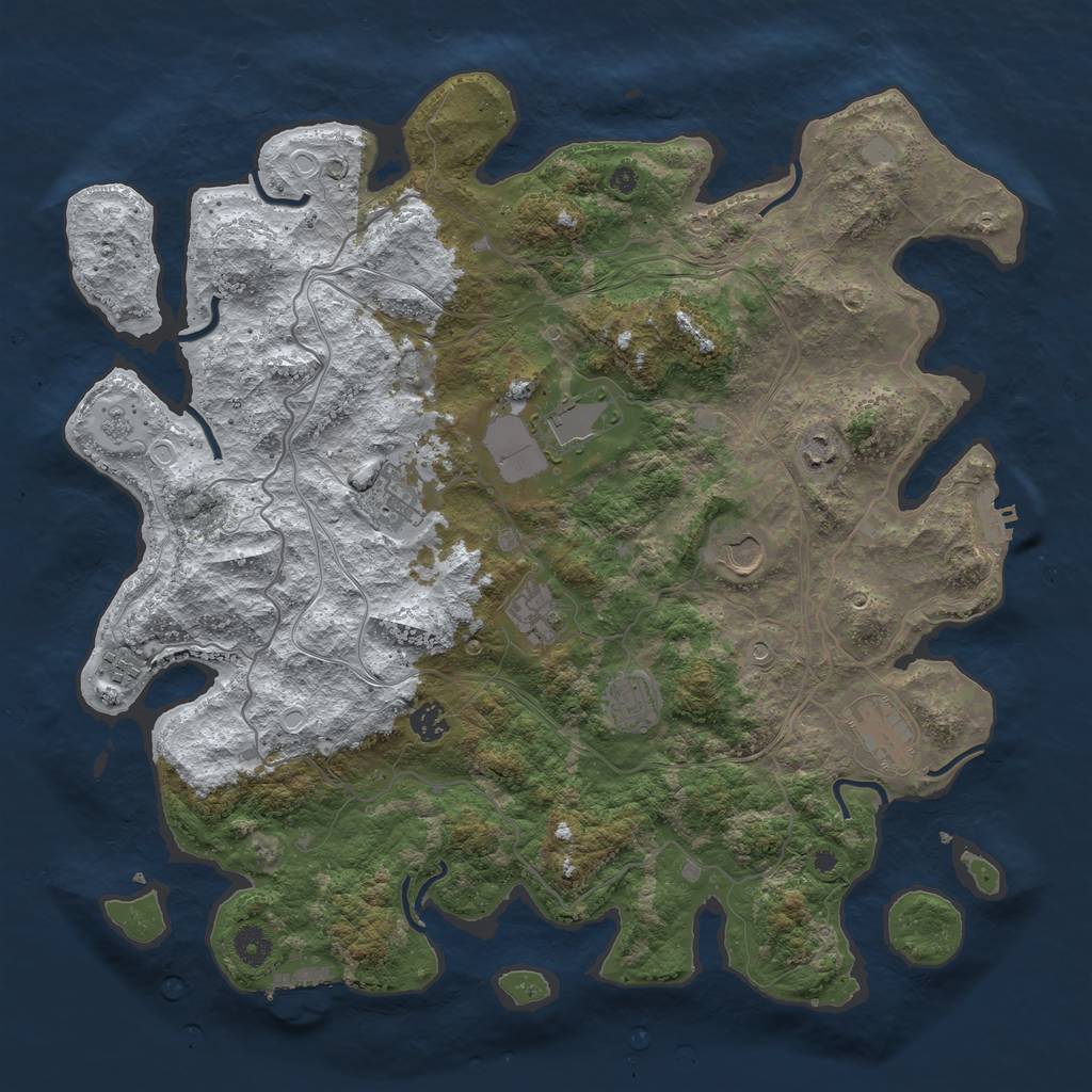Rust Map: Procedural Map, Size: 4250, Seed: 5182550, 18 Monuments