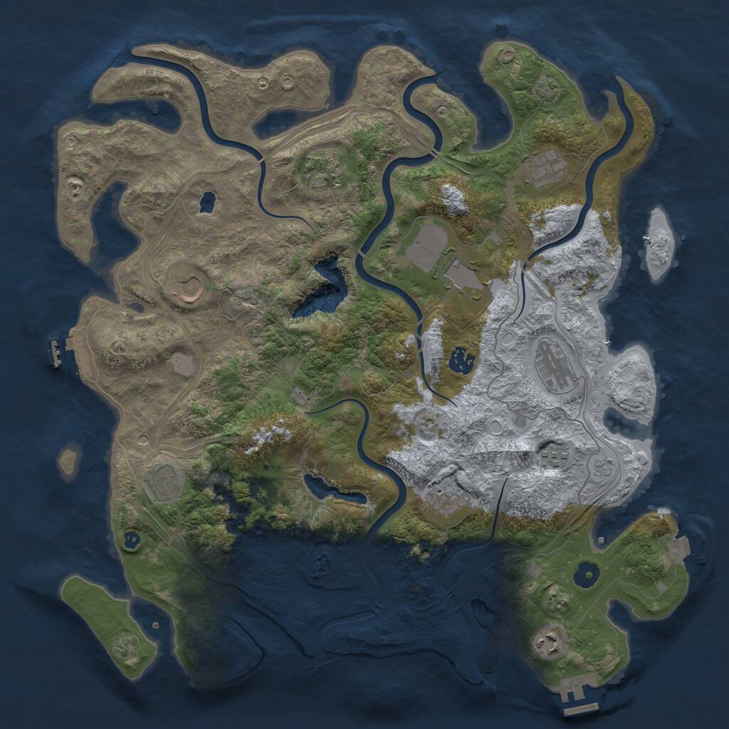 Rust Map: Procedural Map, Size: 4250, Seed: 3730274, 16 Monuments