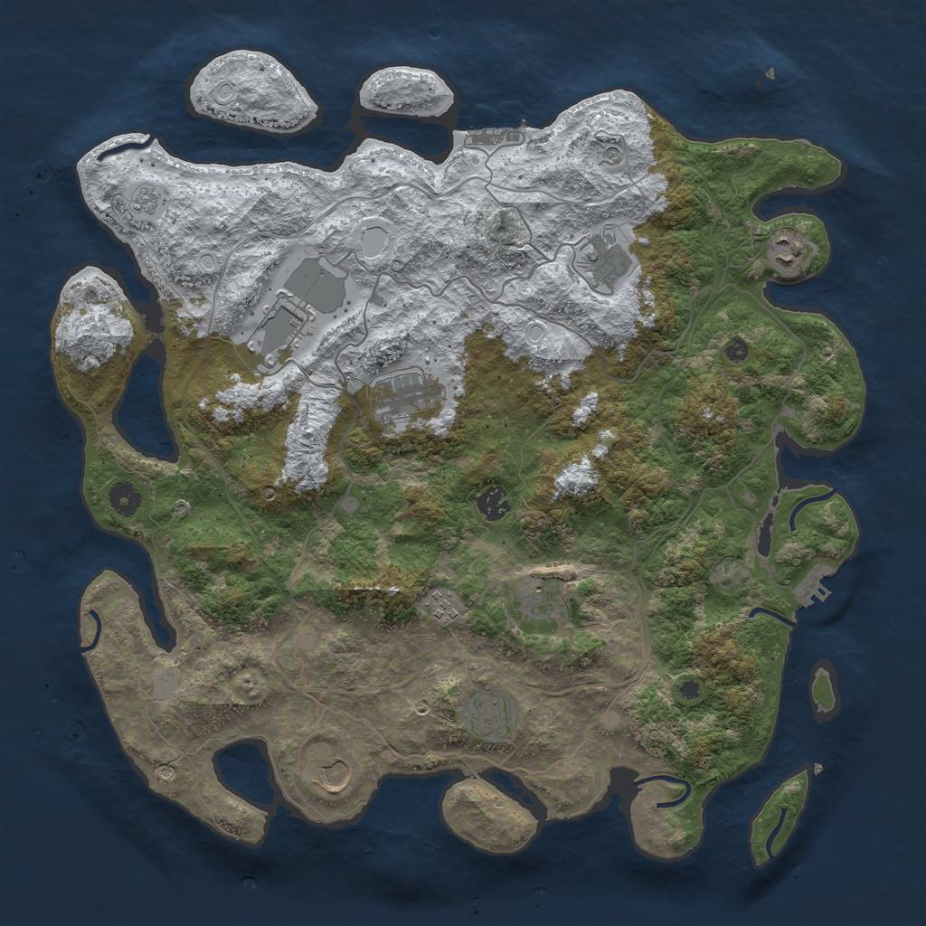 Rust Map: Procedural Map, Size: 4250, Seed: 1644220, 18 Monuments
