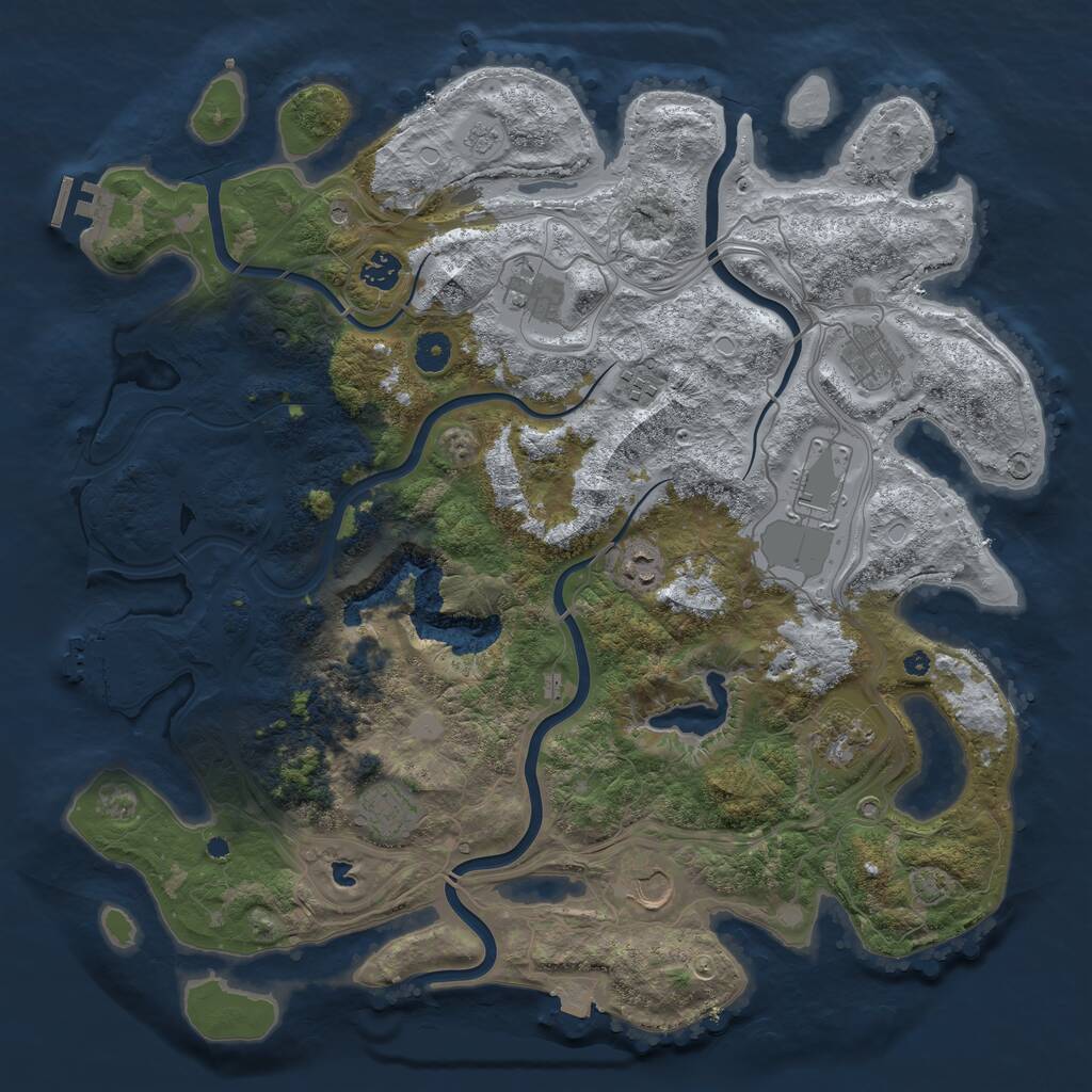 Rust Map: Procedural Map, Size: 4250, Seed: 2049546, 15 Monuments
