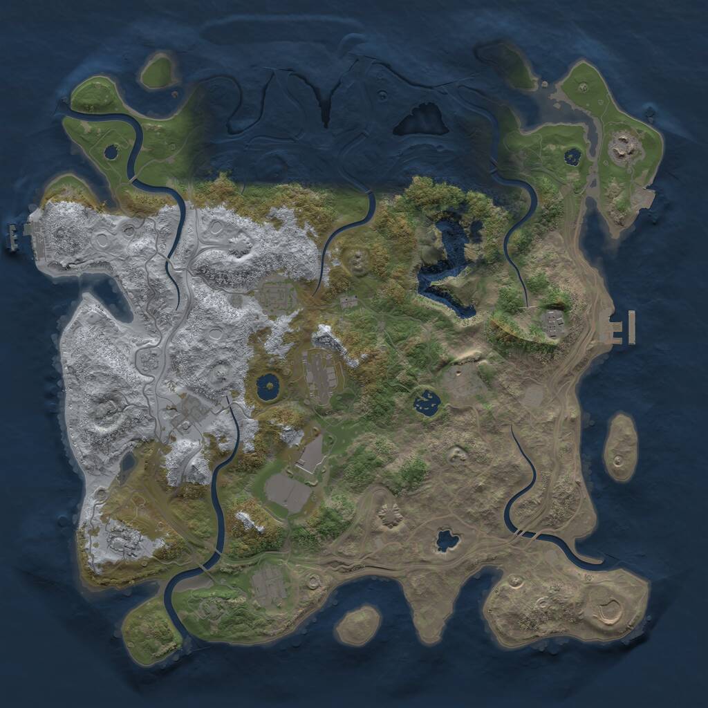 Rust Map: Procedural Map, Size: 4250, Seed: 6326112, 17 Monuments