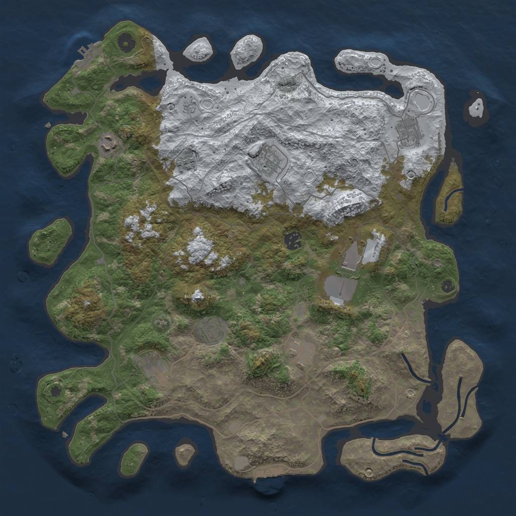 Rust Map: Procedural Map, Size: 4250, Seed: 3817024, 17 Monuments