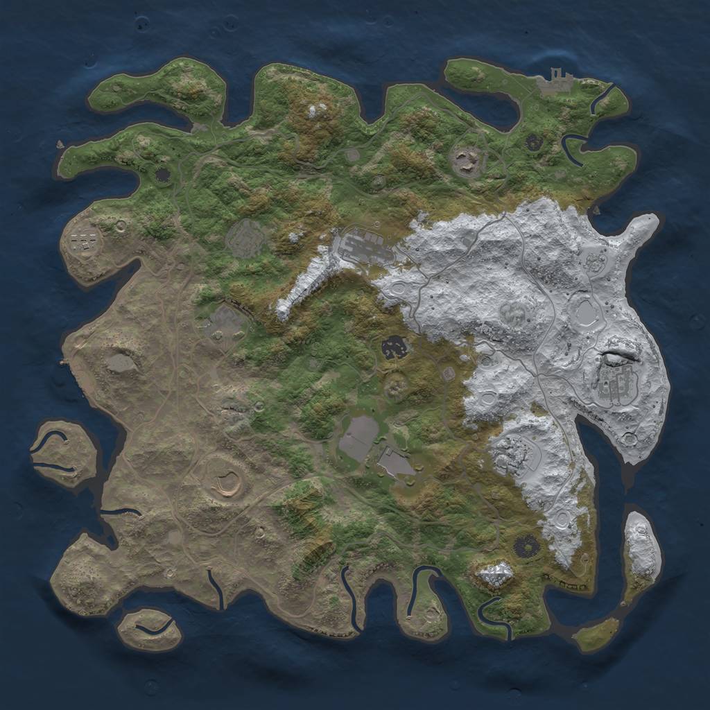 Rust Map: Procedural Map, Size: 4250, Seed: 1614483, 19 Monuments