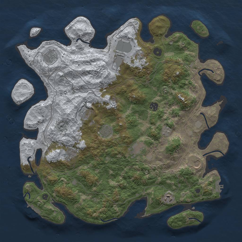 Rust Map: Procedural Map, Size: 4250, Seed: 417129, 19 Monuments