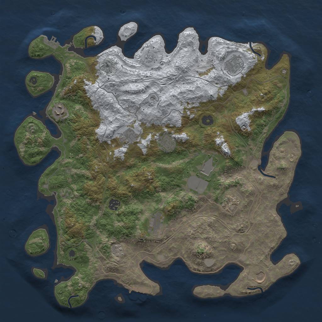 Rust Map: Procedural Map, Size: 4250, Seed: 2612857, 19 Monuments