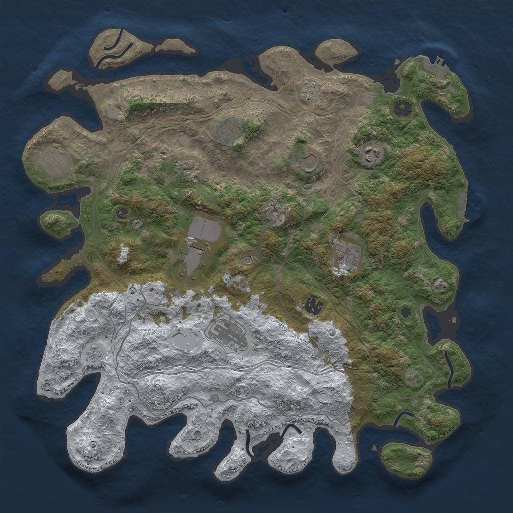 Rust Map: Procedural Map, Size: 4250, Seed: 5508741, 19 Monuments