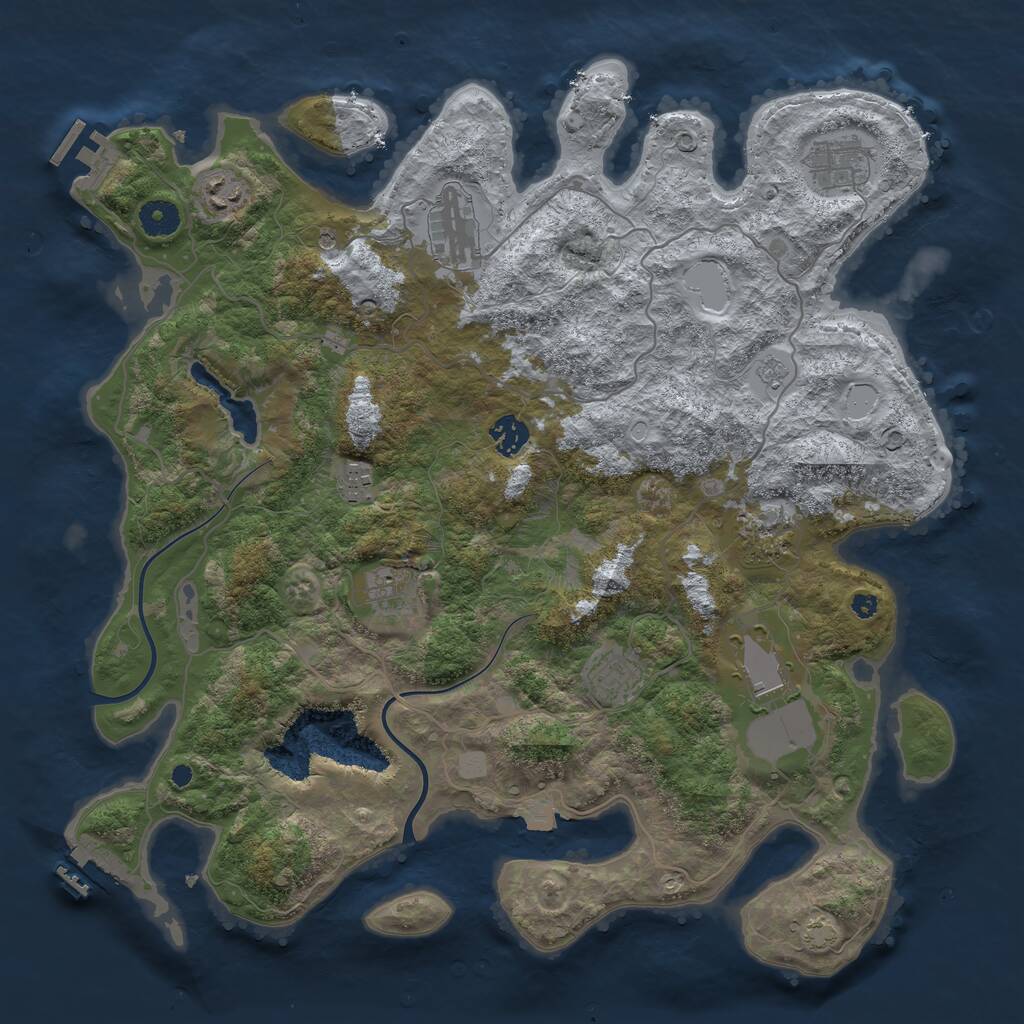 Rust Map: Procedural Map, Size: 4000, Seed: 1338158980, 15 Monuments
