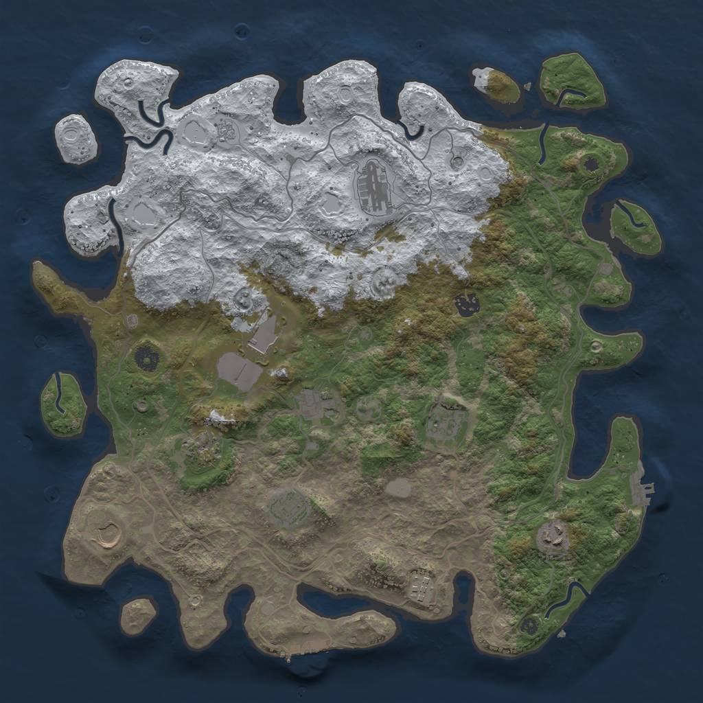 Rust Map: Procedural Map, Size: 4250, Seed: 2976348, 19 Monuments