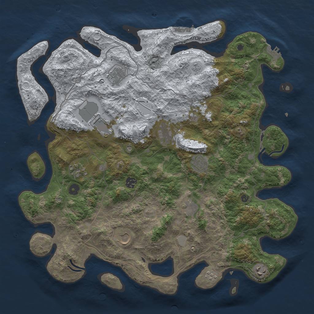Rust Map: Procedural Map, Size: 4250, Seed: 1357991, 19 Monuments