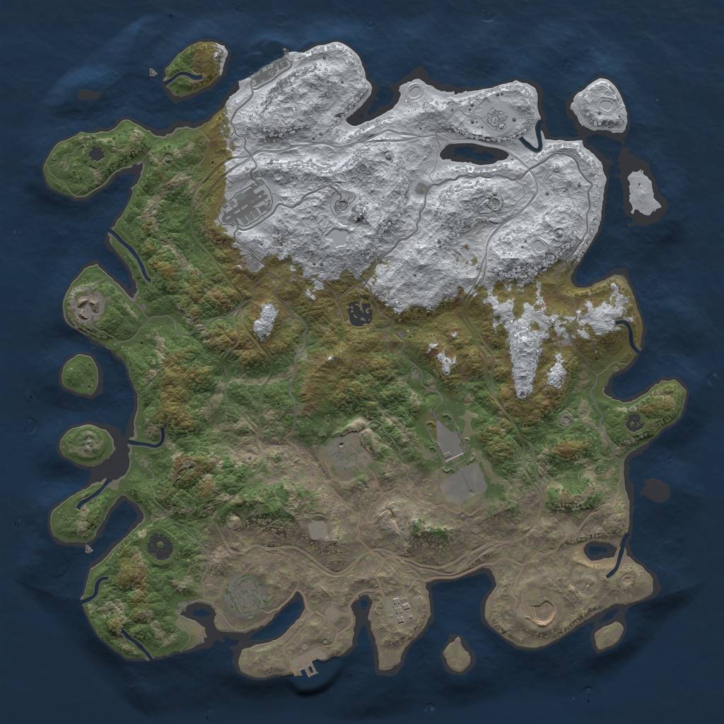 Rust Map: Procedural Map, Size: 4250, Seed: 203895, 17 Monuments