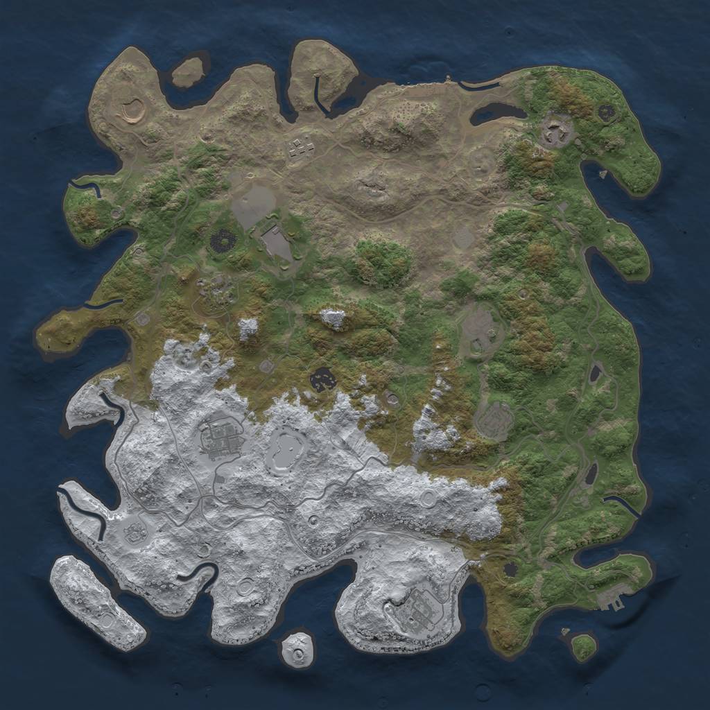 Rust Map: Procedural Map, Size: 4250, Seed: 133774, 19 Monuments