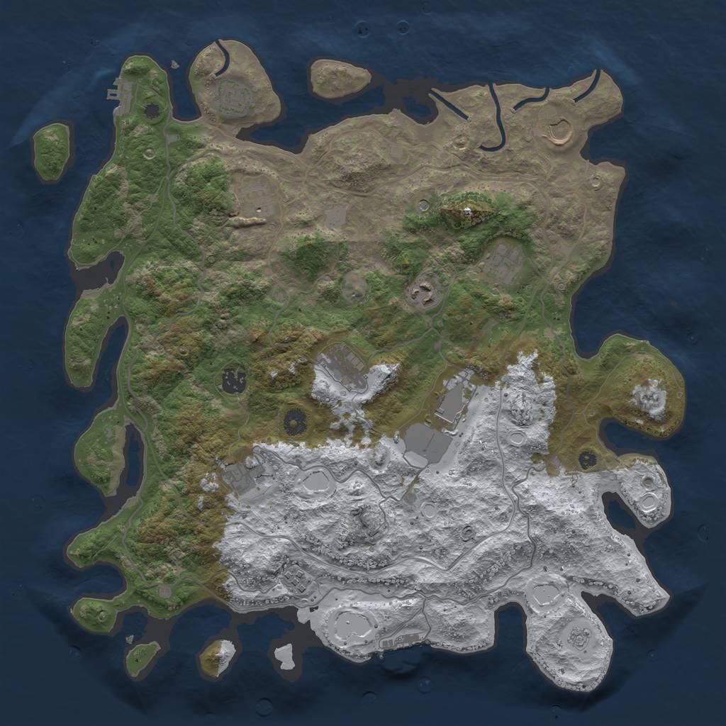 Rust Map: Procedural Map, Size: 4250, Seed: 6288667, 19 Monuments