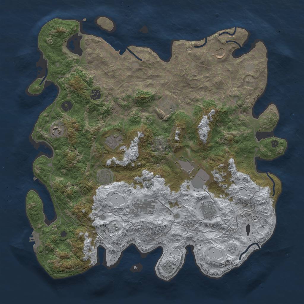 Rust Map: Procedural Map, Size: 4250, Seed: 1037715, 19 Monuments