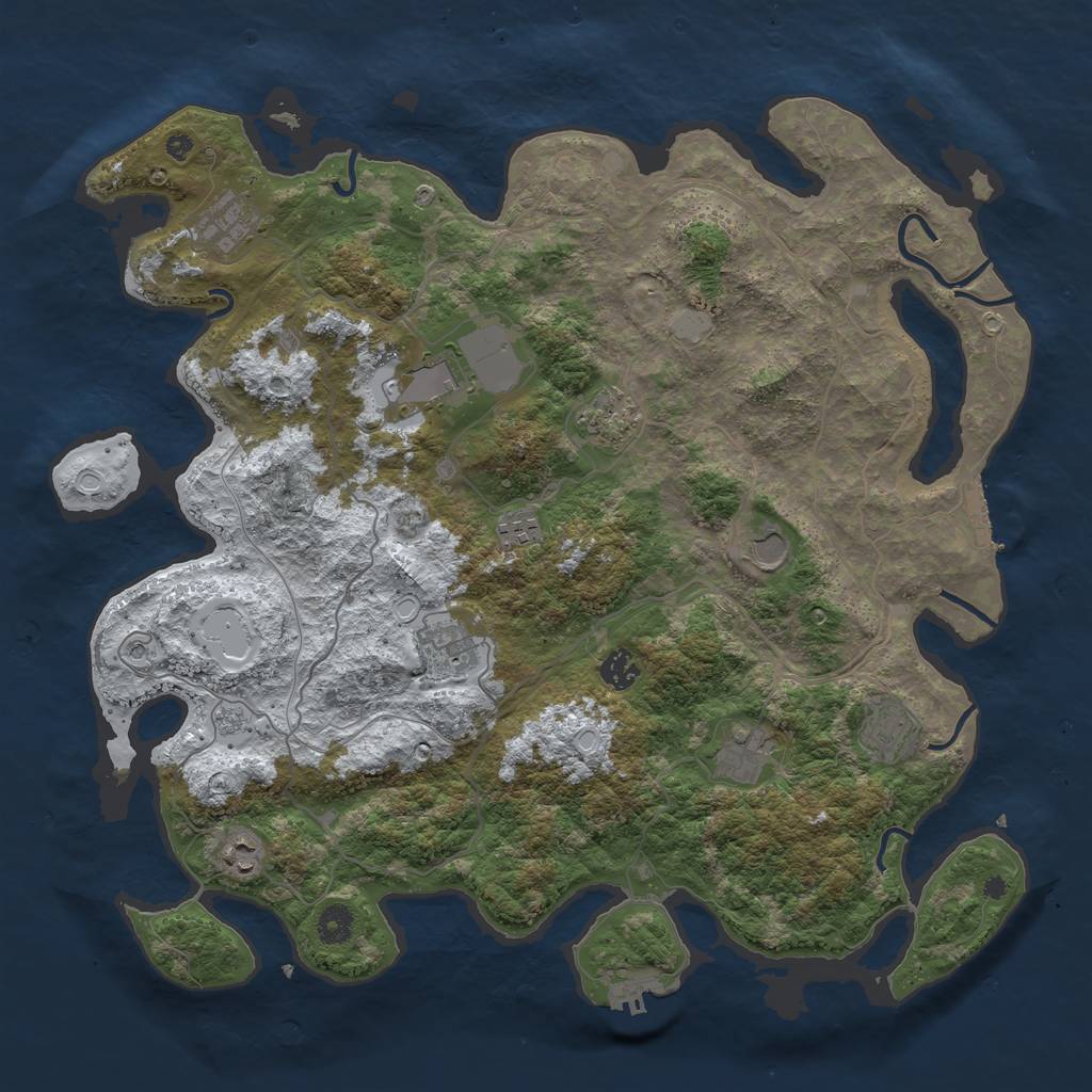 Rust Map: Procedural Map, Size: 4250, Seed: 2931829, 19 Monuments