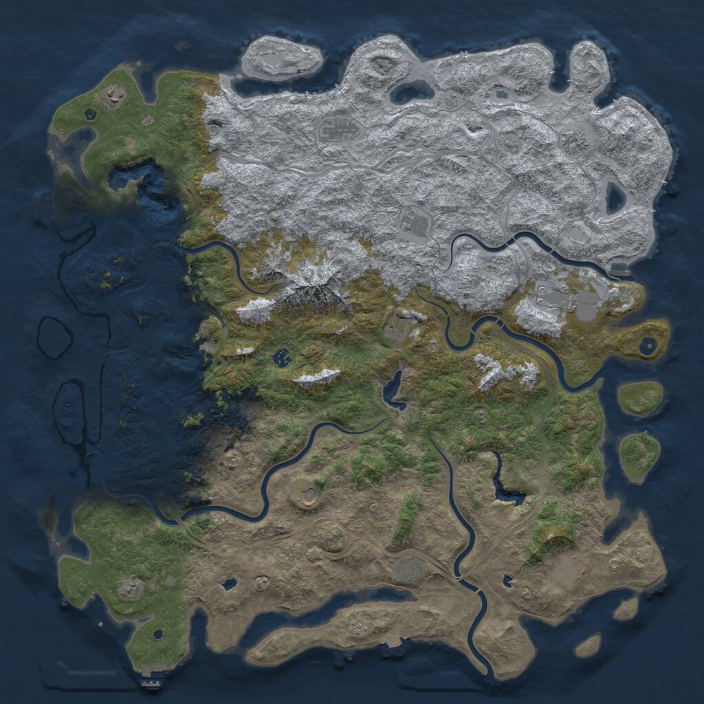 Rust Map: Procedural Map, Size: 6000, Seed: 819824, 17 Monuments