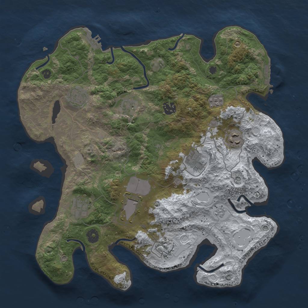 Rust Map: Procedural Map, Size: 3500, Seed: 156322826, 18 Monuments
