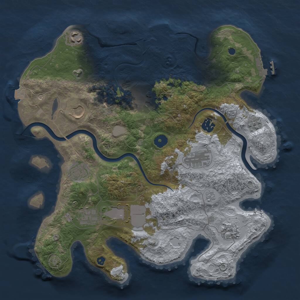 Rust Map: Procedural Map, Size: 3500, Seed: 156322826, 16 Monuments