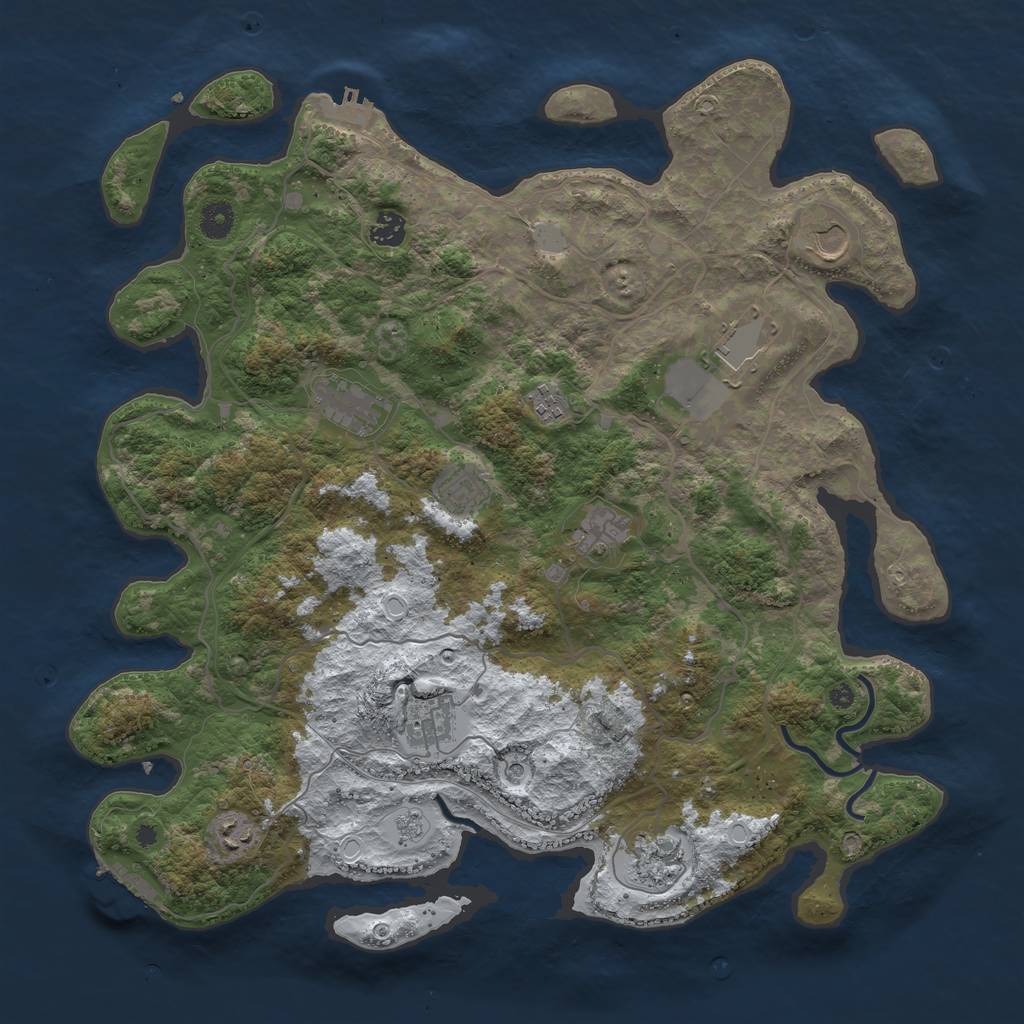 Rust Map: Procedural Map, Size: 4250, Seed: 1570003, 19 Monuments