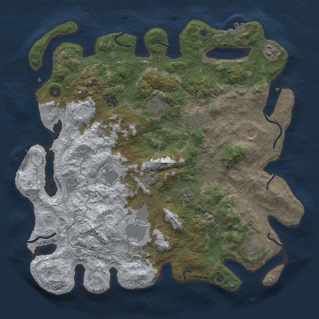 Rust Map: Procedural Map, Size: 4250, Seed: 3328244, 19 Monuments