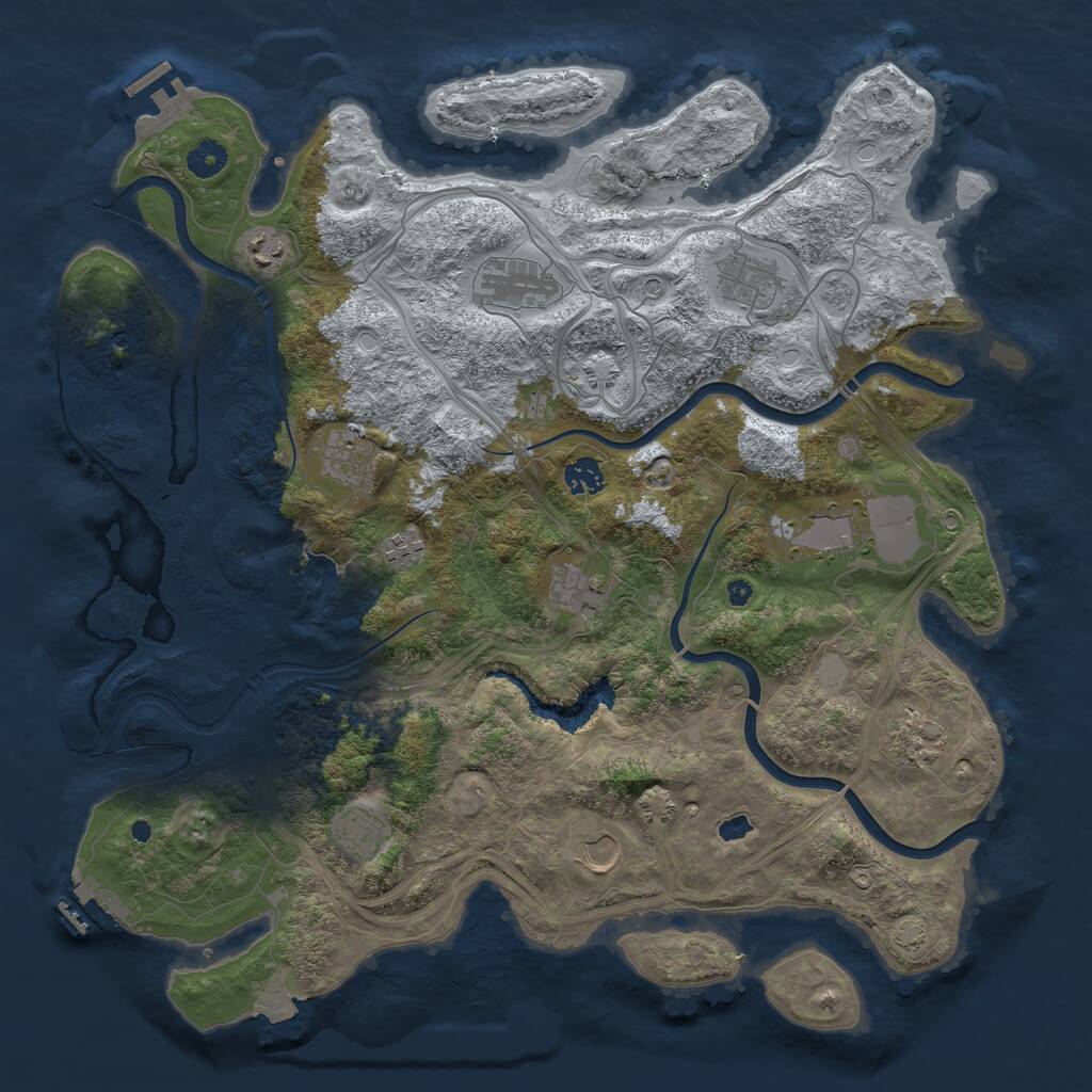 Rust Map: Procedural Map, Size: 4250, Seed: 2684350, 17 Monuments