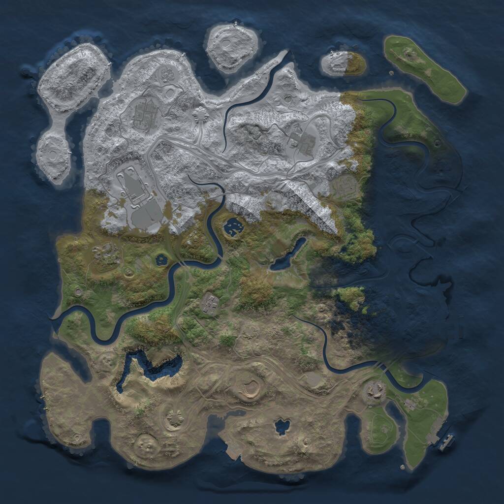 Rust Map: Procedural Map, Size: 4250, Seed: 5450856, 15 Monuments