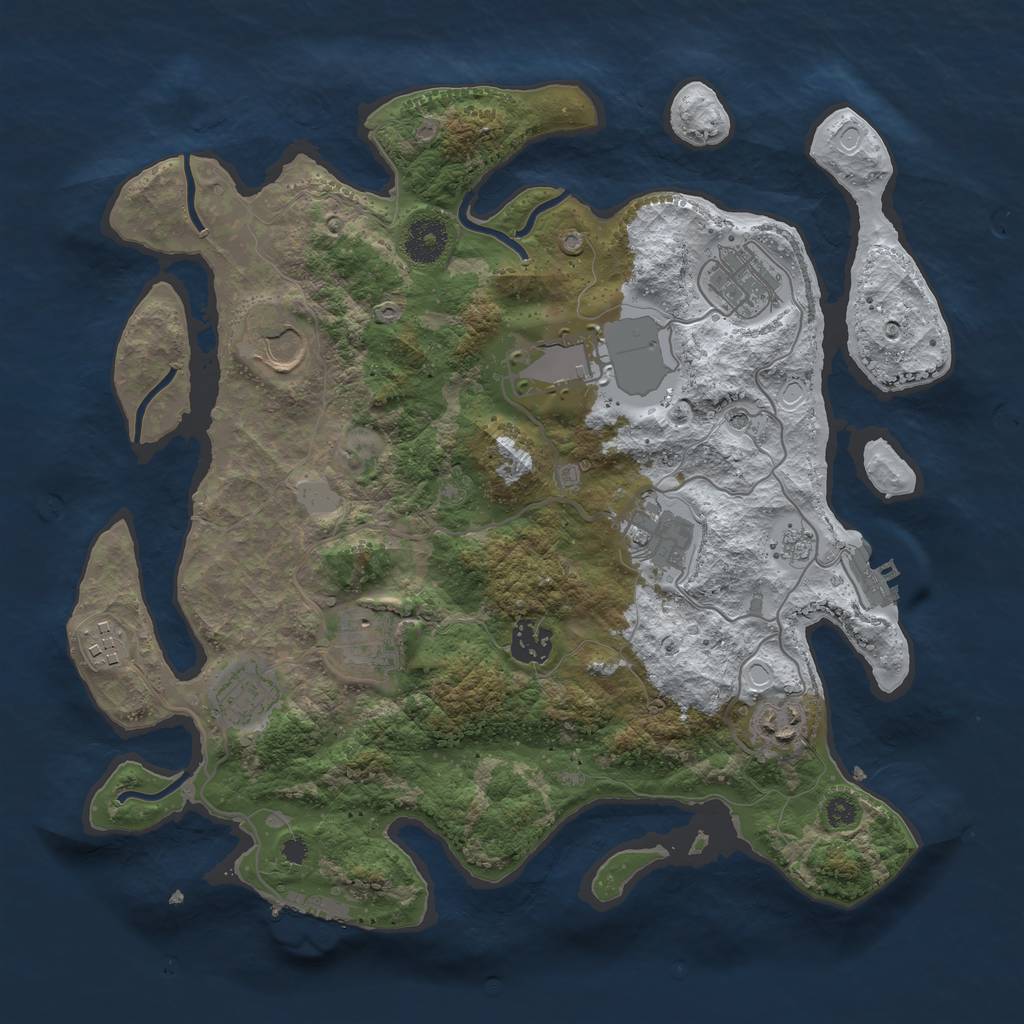 Rust Map: Procedural Map, Size: 3500, Seed: 167828, 18 Monuments