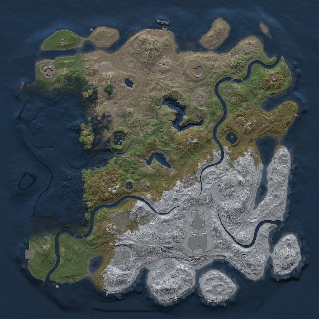 Rust Map: Procedural Map, Size: 4250, Seed: 4394449, 15 Monuments