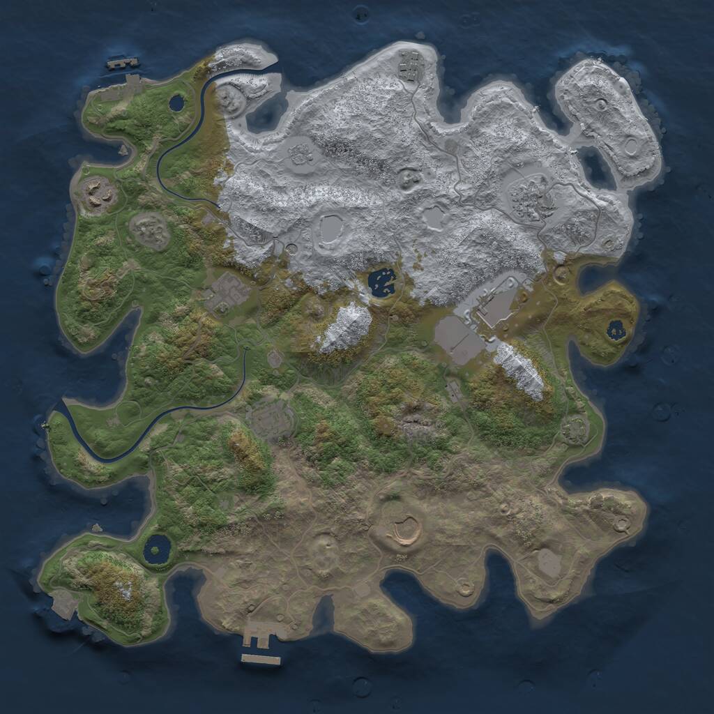 Rust Map: Procedural Map, Size: 3700, Seed: 346322, 14 Monuments